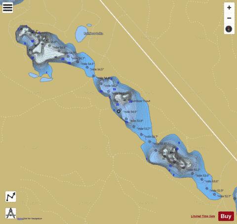 Thompson Lake, Upper depth contour Map - i-Boating App
