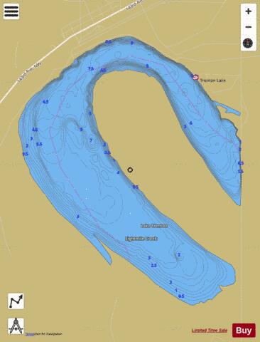 Trenton Lake depth contour Map - i-Boating App