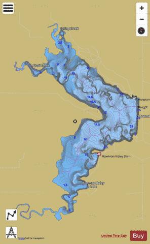 Bowman-Haley Dam depth contour Map - i-Boating App
