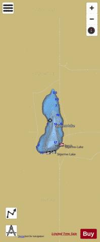 Skjermo Lake depth contour Map - i-Boating App
