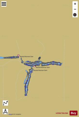 Baukol-Noonan Spillway Pond depth contour Map - i-Boating App