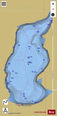 Rice Lake (Emmons) depth contour Map - i-Boating App