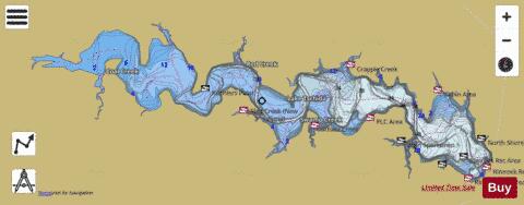 Heart Butte Reservoir (Lake Tschida) depth contour Map - i-Boating App