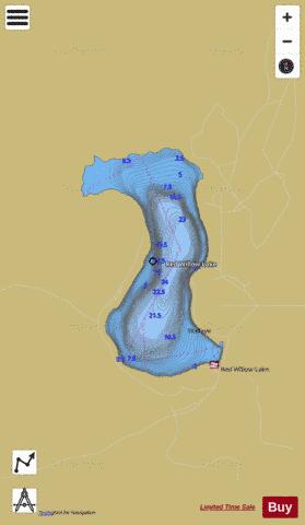Red Willow Lake depth contour Map - i-Boating App