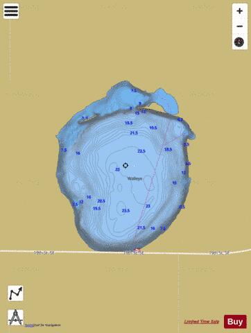 Round Lake (Kidder) depth contour Map - i-Boating App