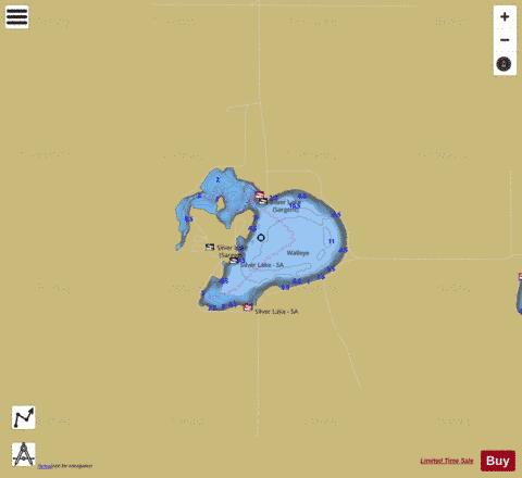 Silver Lake (Sargent) depth contour Map - i-Boating App