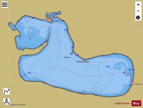 Tewaukon, Lake depth contour Map - i-Boating App