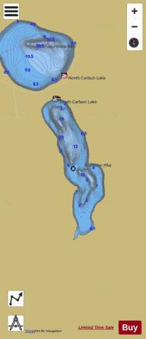 South Carlson Lake depth contour Map - i-Boating App
