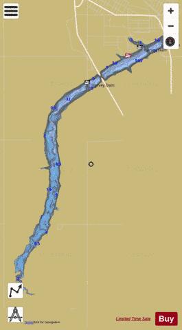 Harvey Dam depth contour Map - i-Boating App