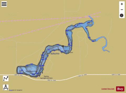 Epping-Springbrook Dam depth contour Map - i-Boating App