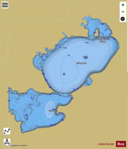 Sibley Lake (Griggs) depth contour Map - i-Boating App