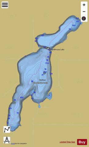 Woodhouse Lake depth contour Map - i-Boating App
