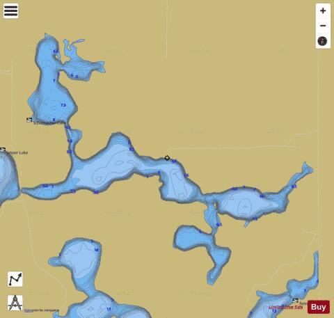 Schumacher Lake depth contour Map - i-Boating App