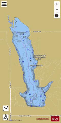 Wagon Train Lake depth contour Map - i-Boating App