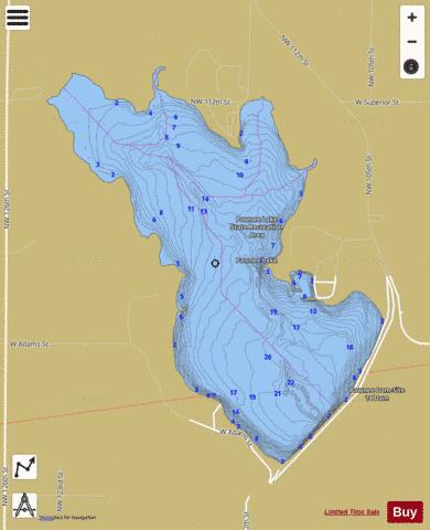 Pawnee Lake depth contour Map - i-Boating App