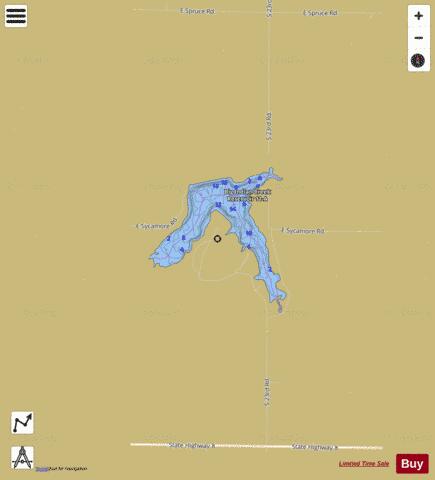 Big Indian Creek Reservoir depth contour Map - i-Boating App