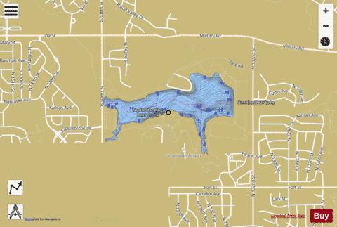Standing Bear Reservoir depth contour Map - i-Boating App