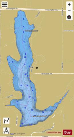 Glenn Cunningham Lake depth contour Map - i-Boating App
