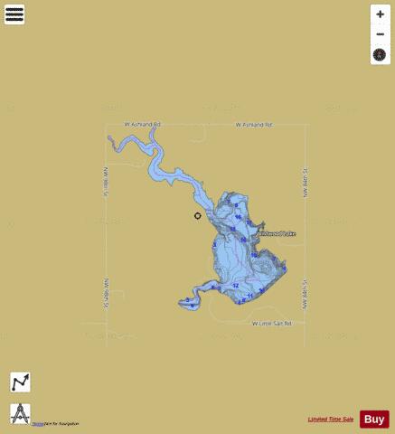 North Oak Creek Reservoir 1-A depth contour Map - i-Boating App