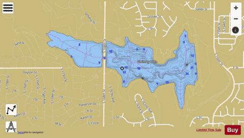 Zorinsky Lake depth contour Map - i-Boating App