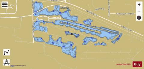 Fremont Lakes 17 depth contour Map - i-Boating App