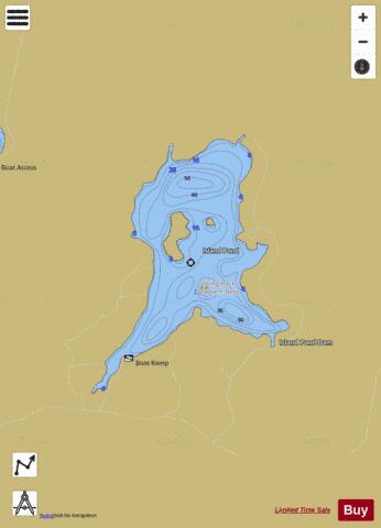 Barney Pond depth contour Map - i-Boating App