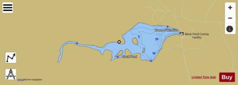 Black Pond depth contour Map - i-Boating App