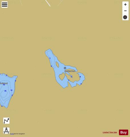 Bowker Pond depth contour Map - i-Boating App