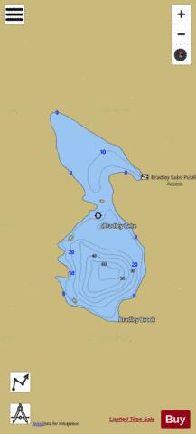 Bradley Lake depth contour Map - i-Boating App