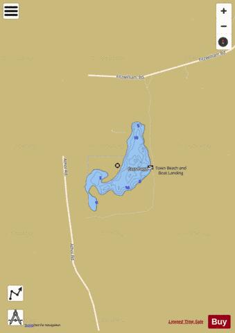 Cass Pond depth contour Map - i-Boating App