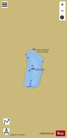 Cedar Pond depth contour Map - i-Boating App