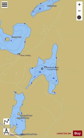 Emerson Pond depth contour Map - i-Boating App