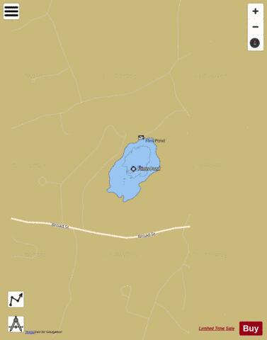Flints Pond depth contour Map - i-Boating App