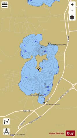 Great Pond depth contour Map - i-Boating App