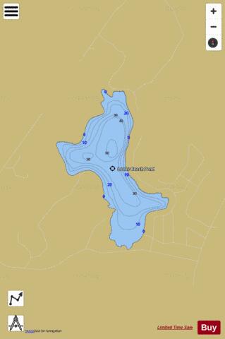 Lower Beech Pond depth contour Map - i-Boating App
