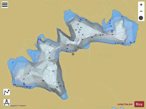Merrymeeting Lake depth contour Map - i-Boating App