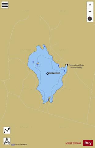 Perkins Pond depth contour Map - i-Boating App