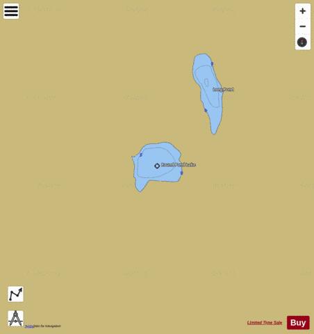 Round Pond Lake depth contour Map - i-Boating App