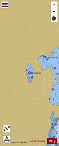 Shaw Pond depth contour Map - i-Boating App