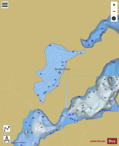 Spoonwood Pond depth contour Map - i-Boating App