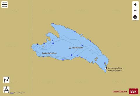 Sunrise Lake depth contour Map - i-Boating App