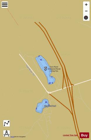 Tom Pond depth contour Map - i-Boating App