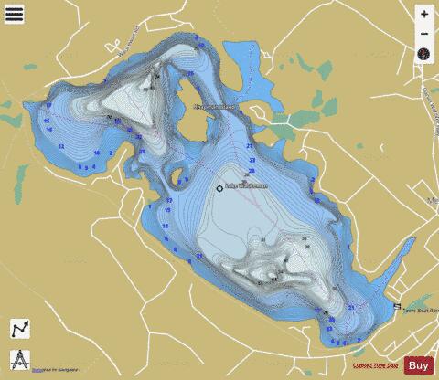 Lake Waukewan depth contour Map - i-Boating App