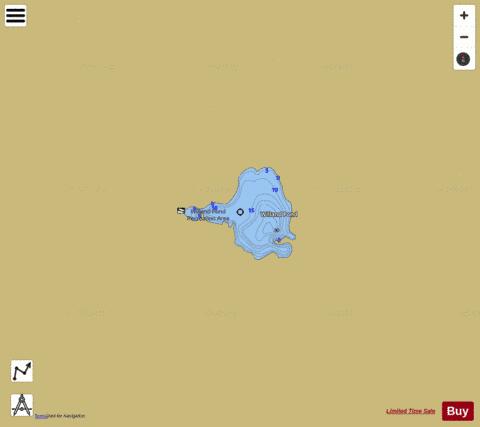 Willand Pond depth contour Map - i-Boating App