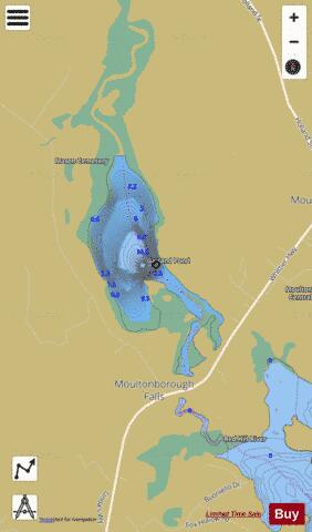 Garland Pond depth contour Map - i-Boating App