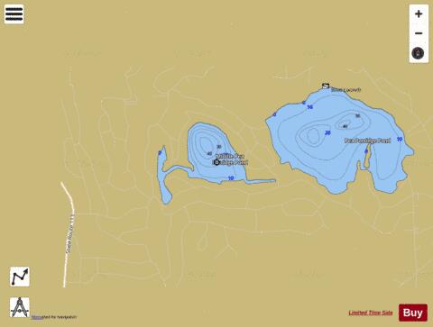 Middle Pea Porridge Pond depth contour Map - i-Boating App