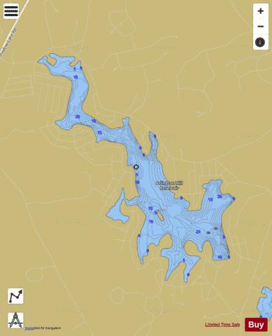 Arlington Mill Reservoir depth contour Map - i-Boating App