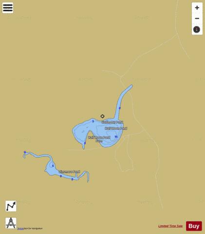 Half Moon Pond depth contour Map - i-Boating App