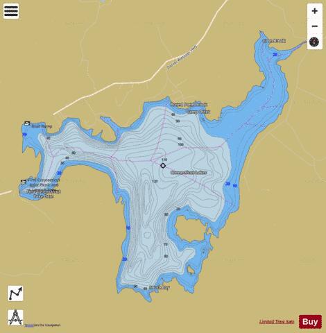 Connecticut Lakes depth contour Map - i-Boating App
