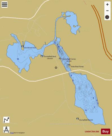 Hopinkton Lake depth contour Map - i-Boating App